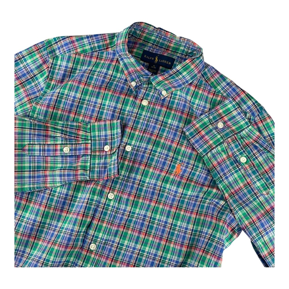 Ralph Lauren Plaid Button Down Shirt‎ Long Sleeve Youth Boys X-Large (18-20)
